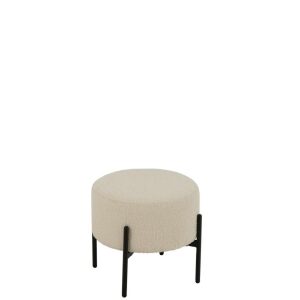 STOOL BOUCLE PLYWOOD/POLYESTER WHITE/BLACK
