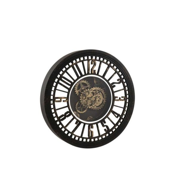 CLOCK ROUND RADARS MECHANISM MIRROR ANTIQUE BLACK/GOLD
