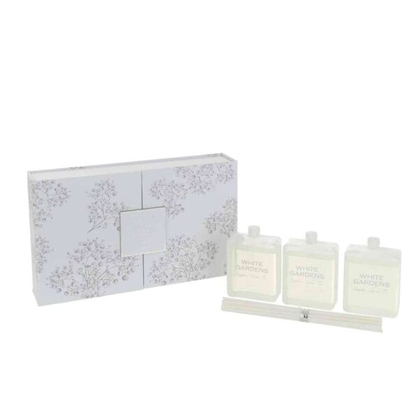 BOX 3 SCENTED OIL+STICKS WHITE GARDENS WHITE