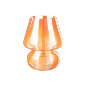TABLE LAMP STRIPES GLASS TRANSPARENT/ORANGE LARGE