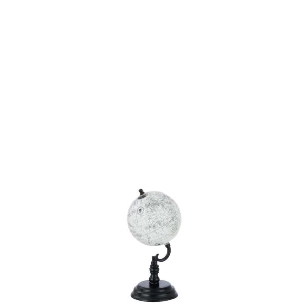 WORLD GLOBE ON FOOT WOOD GREY/BLACK SMALL