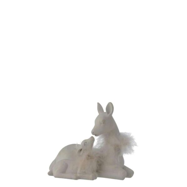 DEER 2PARTS LYING POLY WHITE