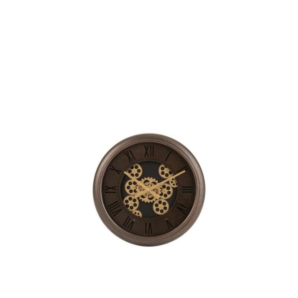 CLOCK RADARS ROMAN NUMERALS METAL BROWN/GOLD