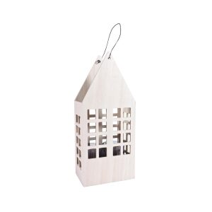 Hus Tre M/ Grå Lysglass Stor 37Cm