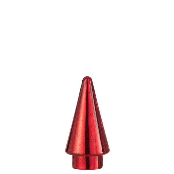 XMAS TREE LED GLASS RED SMALL