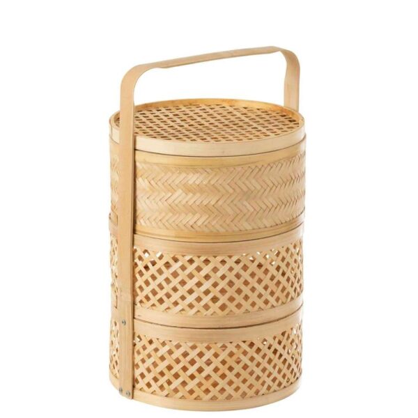 STORAGE BASKET 3COMPARTMENTS BAMBOO NATURAL