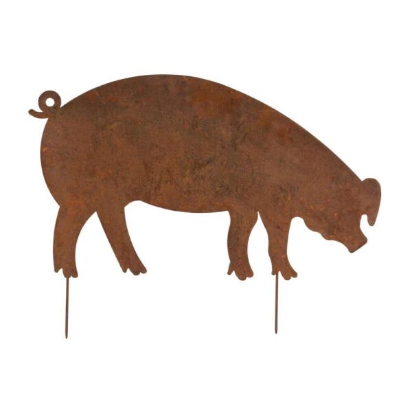 DECORATION GARDEN FLAT PIG IRON RUST LARGE