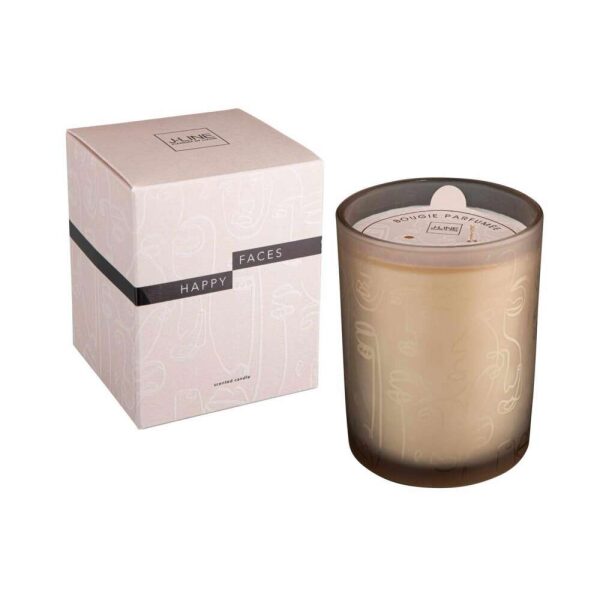SCENTED CANDLE HAPPY FACES BEIGE LARGE-70U