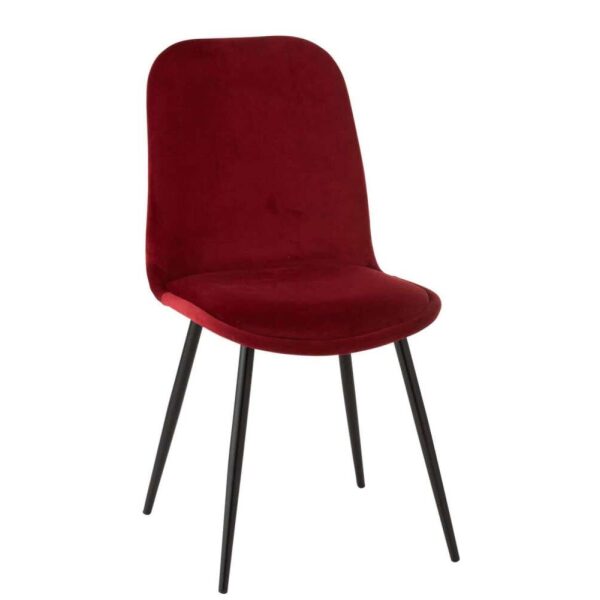 CHAIR CLAIRE METAL/TEXTILE BURGUNDY