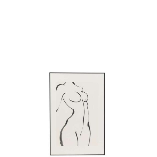 WALL DECO WOMAN LINE DRAWING GLASS/ALUMINIUM BLACK/WHITE