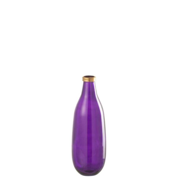 VASE GOLD RIM GLASS PURPLE MEDIUM