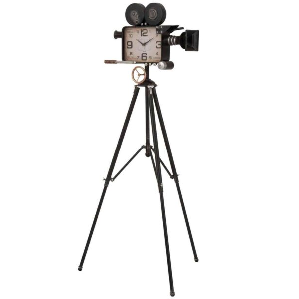 CLOCK CAMERA ON TRIPOD IRON BLACK