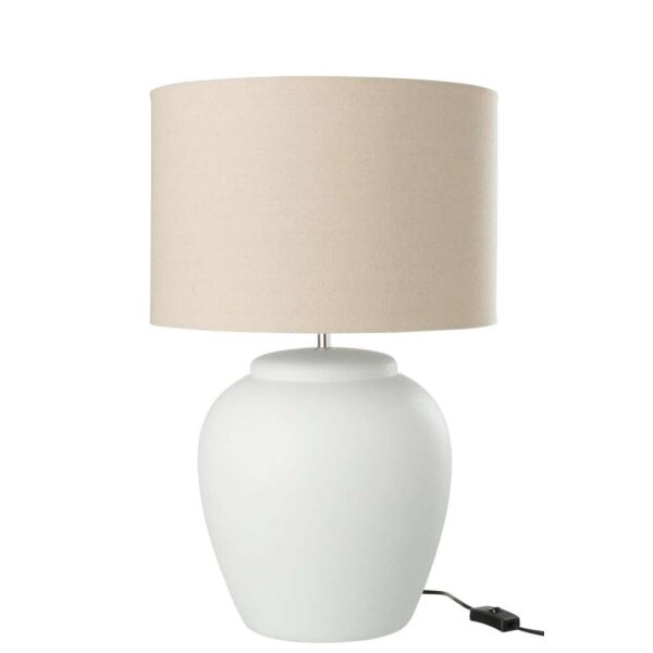 LAMP MELI + SHADE CERAMIC LINEN WHITE LARGE