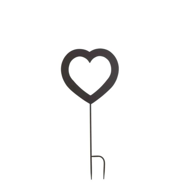 DECORATION GARDEN HEART OPEN LARGE IRON BLACK