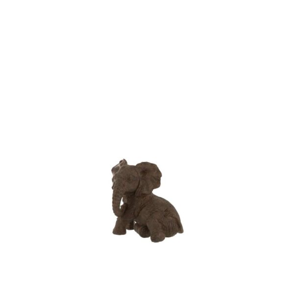 ELEPHANT LYING POLY DARK BROWN