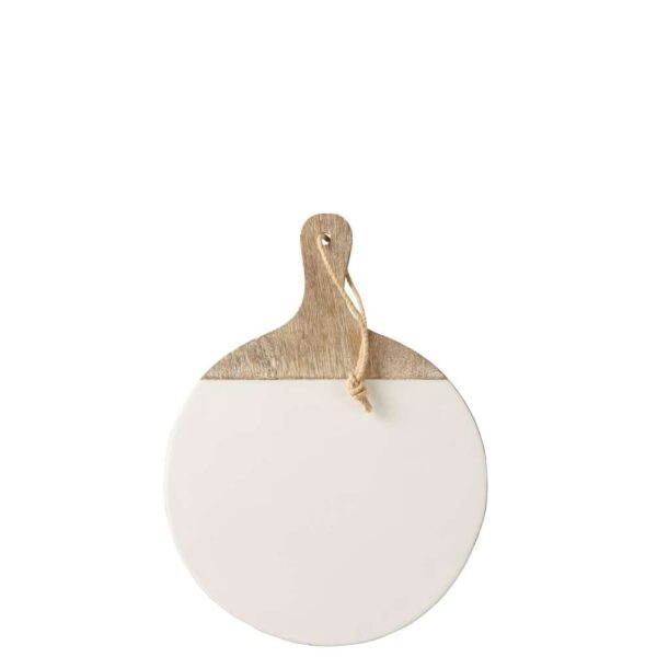 PLANK ROUND MANGO WOOD WHITEWASH