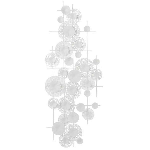WALL DECO FLOWERS METAL WHITE