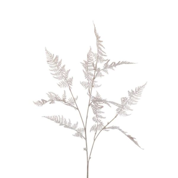 BRANCH FERN LEAVES FLOCKED PLASTIC LIGHT PINK