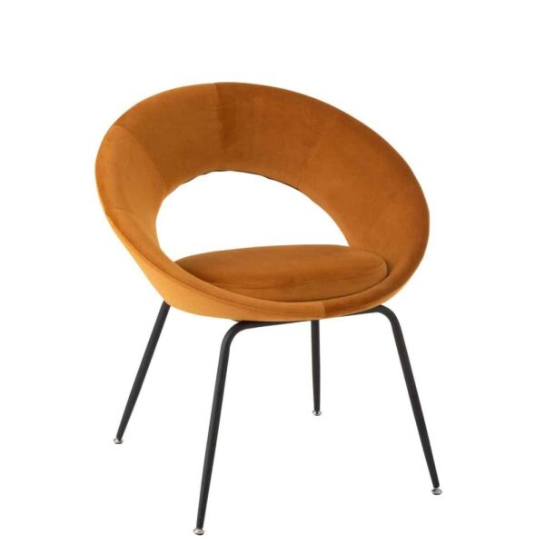 CHAIR ROUND METAL/TEXTILE OCHRE