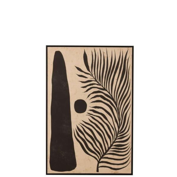 FRAME LEAF ABSTRACT WOOD/CANVAS BROWN/BLACK