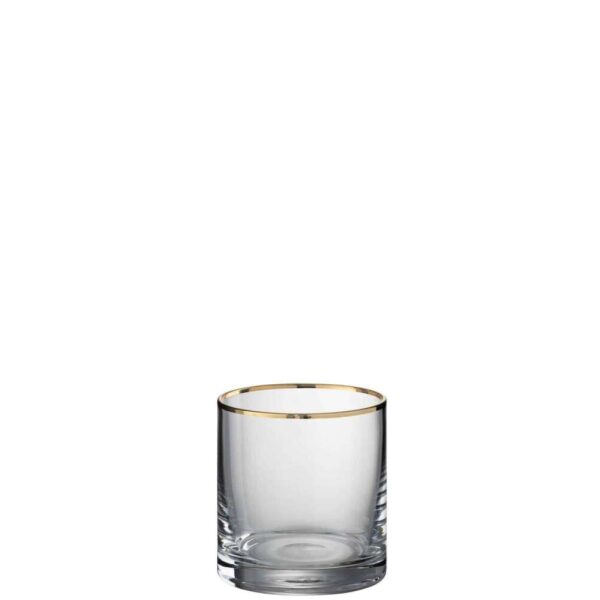 DRINKING GLASS RIM CYLINDER GLASS TRANSPARENT/GOLD