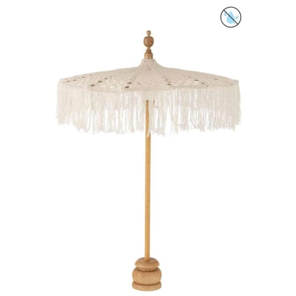 PARASOL+FOOT MACRAME COTTON WHITE SMALL