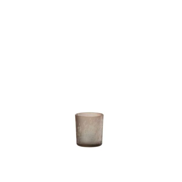 TEALIGHT HOLDER GRASS GLASS BEIGE SMALL