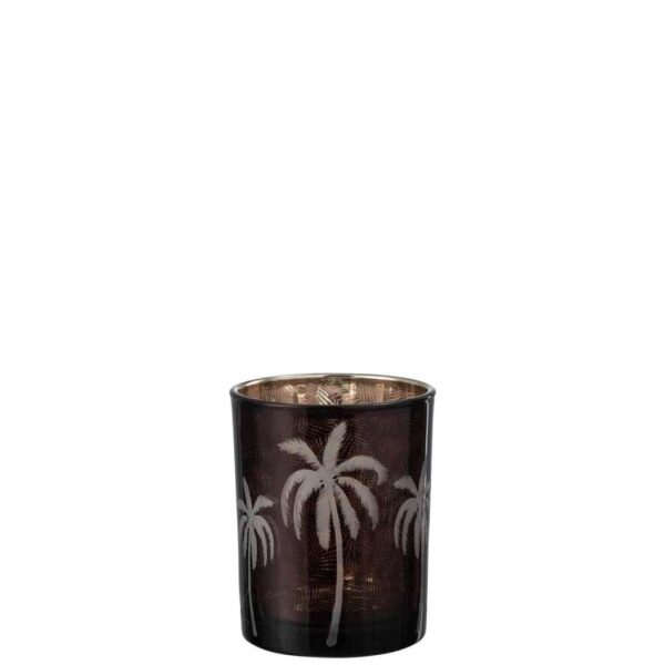 HURRICANE PALM TREE GLASS BROWN MEDIUM
