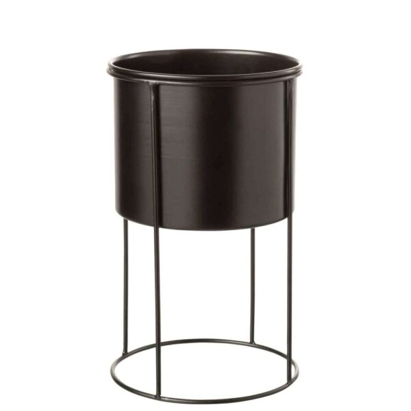 FLOWERPOT ON FOOT METAL BLACK LARGE