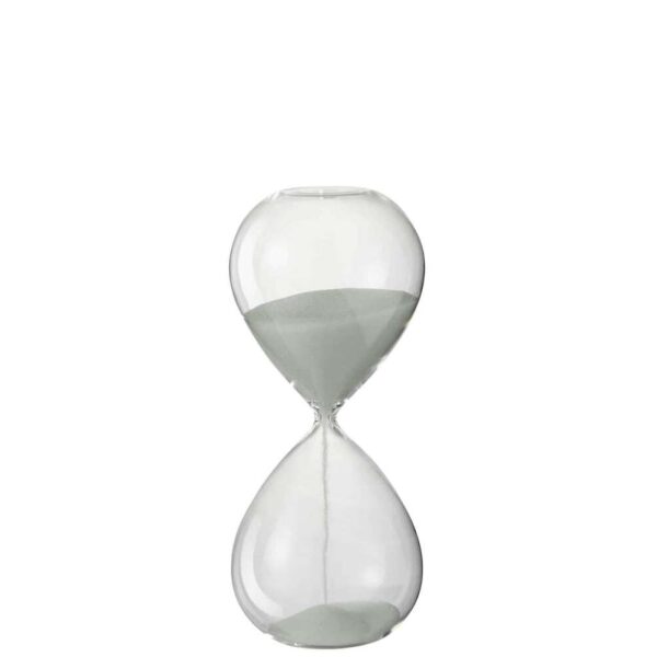 HOURGLASS DECO GLASS/SAND WHITE MEDIUM
