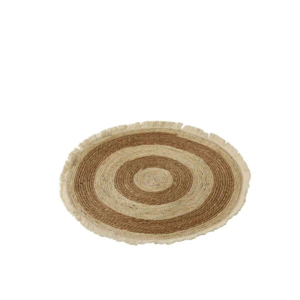 MAT TASSEL BAND MAIZE PEEL/COTTON BEIGE/BROWN WHITE