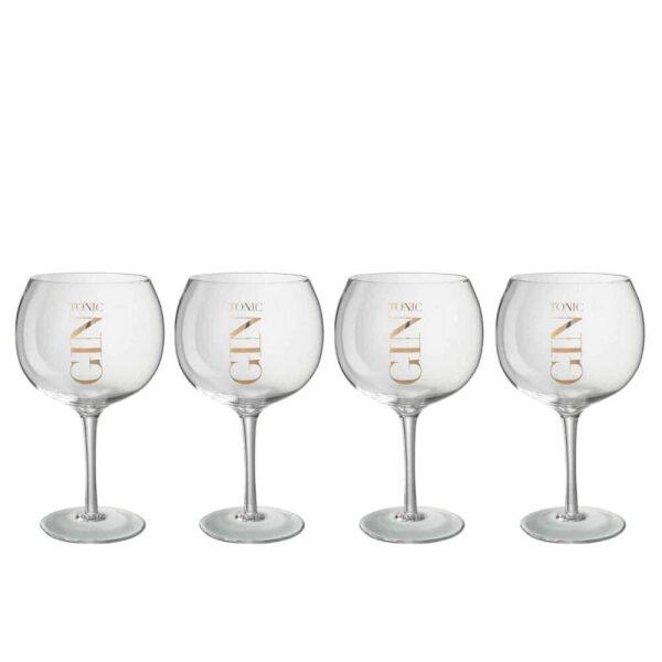 GIFTBOX 4 GIN GLASSES GLASS TRANSPARENT/GOLD