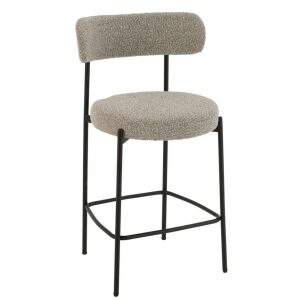 BAR CHAIR BOUCLE PLYWOOD/POLYESTER GREY/BLACK