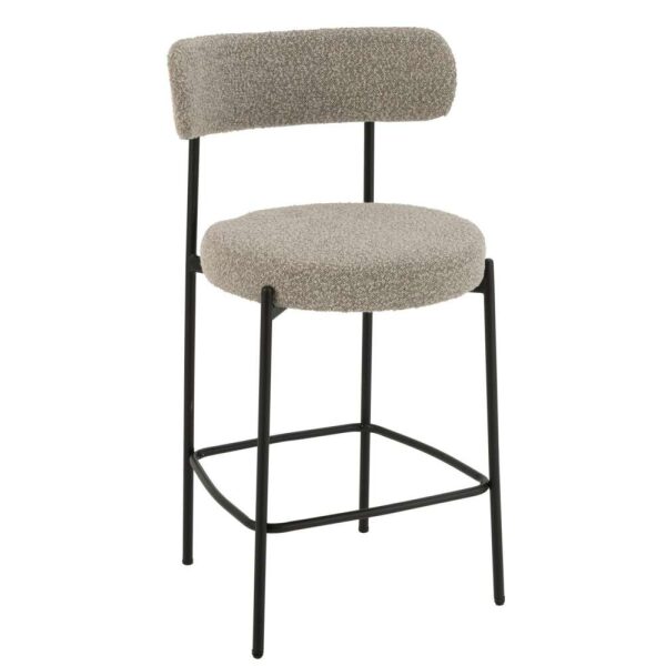 BAR CHAIR BOUCLE PLYWOOD/POLYESTER GREY/BLACK