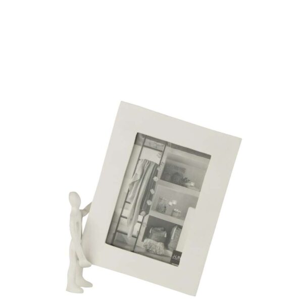 FIGURE WITH PHOTOFRAME ALUMINIUM WHITE LARGE