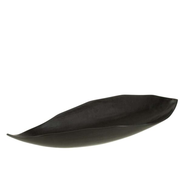PLATEAU FEUILLE ALUMINIUM NOIR LARGE