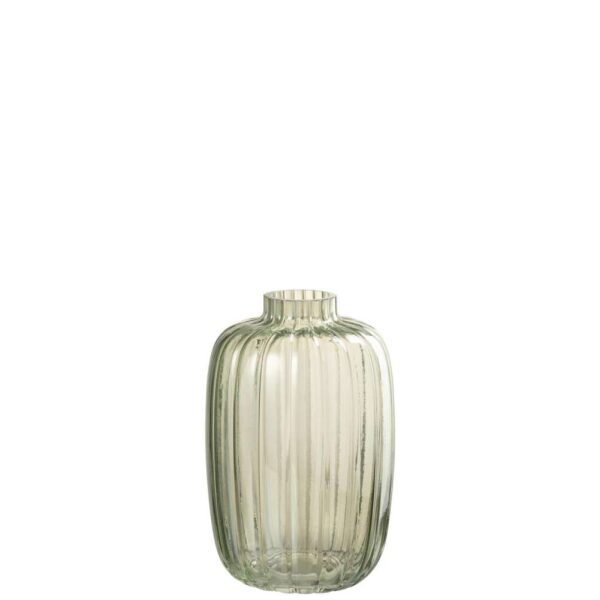 VASE LINES GLASS GREEN SMALL