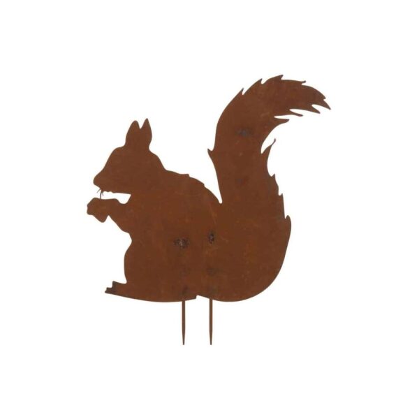 DECORATION GARDEN SQUIRREL LARGE IRON RUST