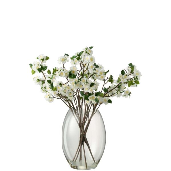 BLOSSOM IN VASE PLASTIC GLASS WHITE XL