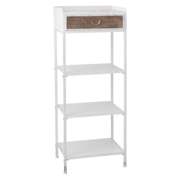 RACK 1 DRAWER+3 SHELVES METAL WHITE