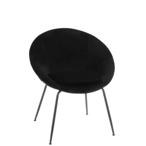 CHAIR ROUND METAL/TEXTILE BLACK