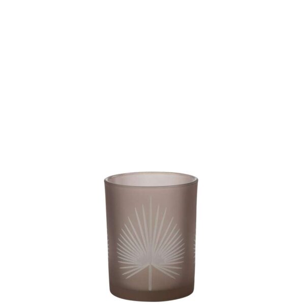 HURRICANE PALM LEAF GLASS BEIGE MEDIUM