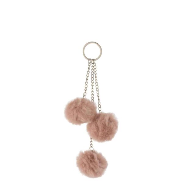 KEYCHAIN 3 BALLS TEXTILE PINK