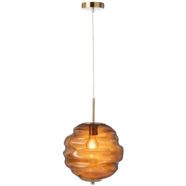 HANGING LAMP HONEYCOMB GLASS BROWN