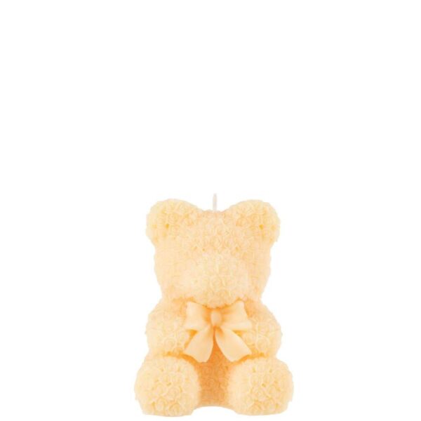CANDLE TEDDY BEAR LIGHT YELLOW MEDIUM-15H