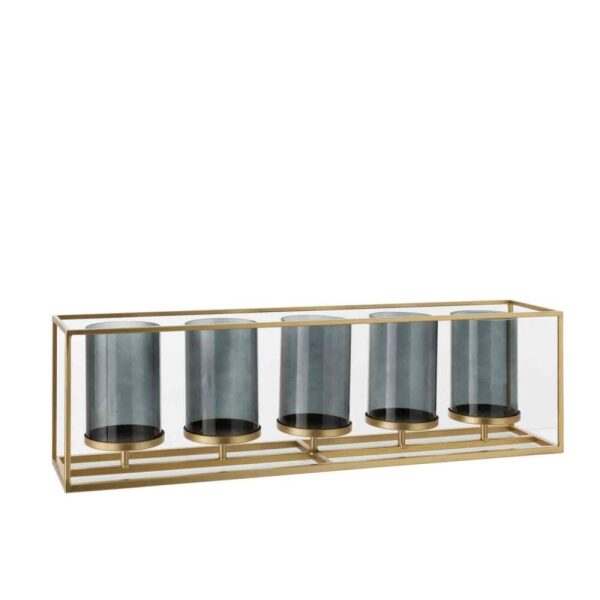 HURRICANE 5 PARTS RECTANGULAR LOW METAL/GLASS GOLD