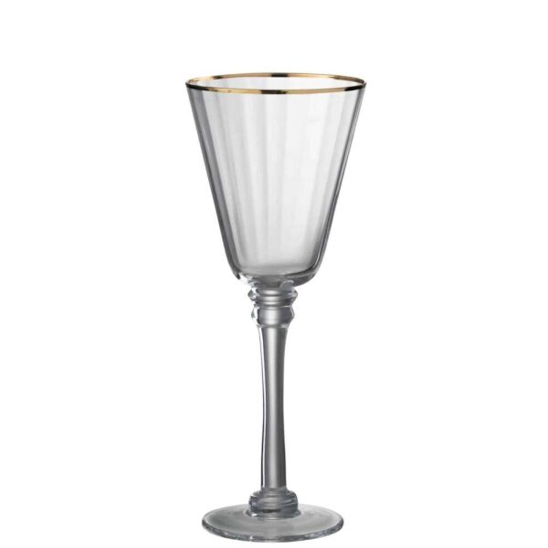 DRINKING GLASS RED WINE RIM GLASS TRANSPARENT/GOLD
