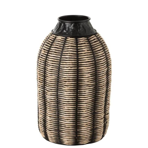 VASE DECORATION ROPE/RATTAN BLACK/NATURAL