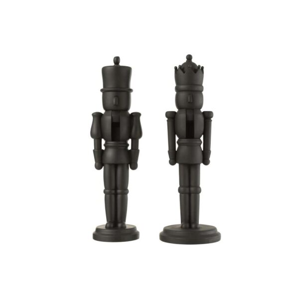 NUTCRACKER RESIN MATT BLACK LARGE ASSORTMENT OF 2