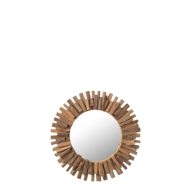 MIRROR ROUND WOOD/GLASS SMALL